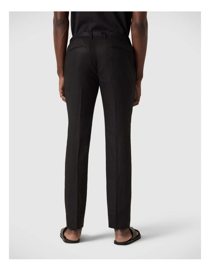 Relaxed Tailored Linen Pant in Black image 6