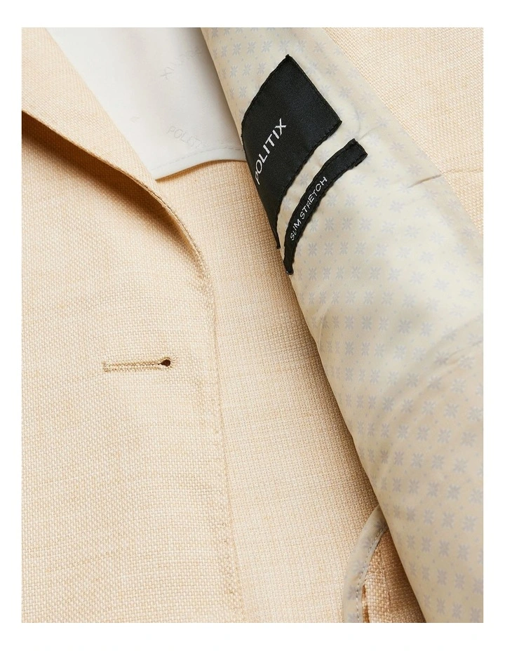 Slim Stretch Double Breasted Tailored Jacket in Lemon image 7