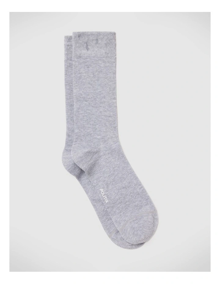 Australian Cotton Blended Sock in Grey Marle image 2