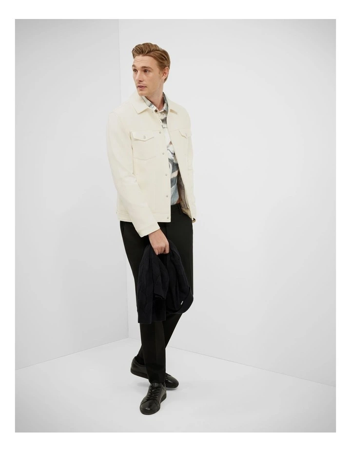 Soft Twill Trucker Jacket in Bone image 3