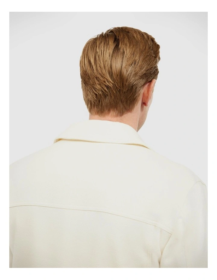 Soft Twill Trucker Jacket in Bone image 6