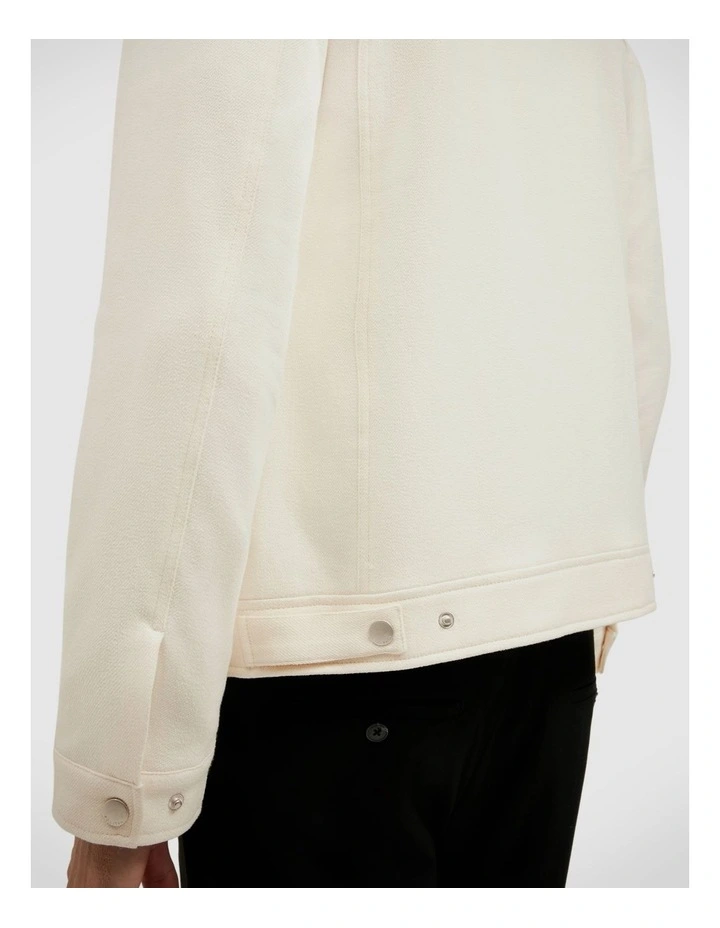 Soft Twill Trucker Jacket in Bone image 7