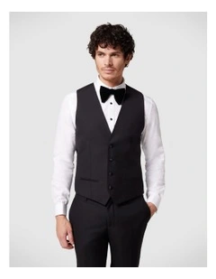Charlton Black Tie Chintz Vest in Black Chintz