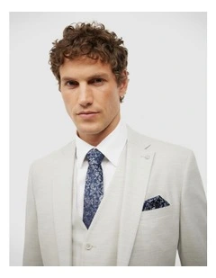 Textured Tailored Jacket in Light Grey