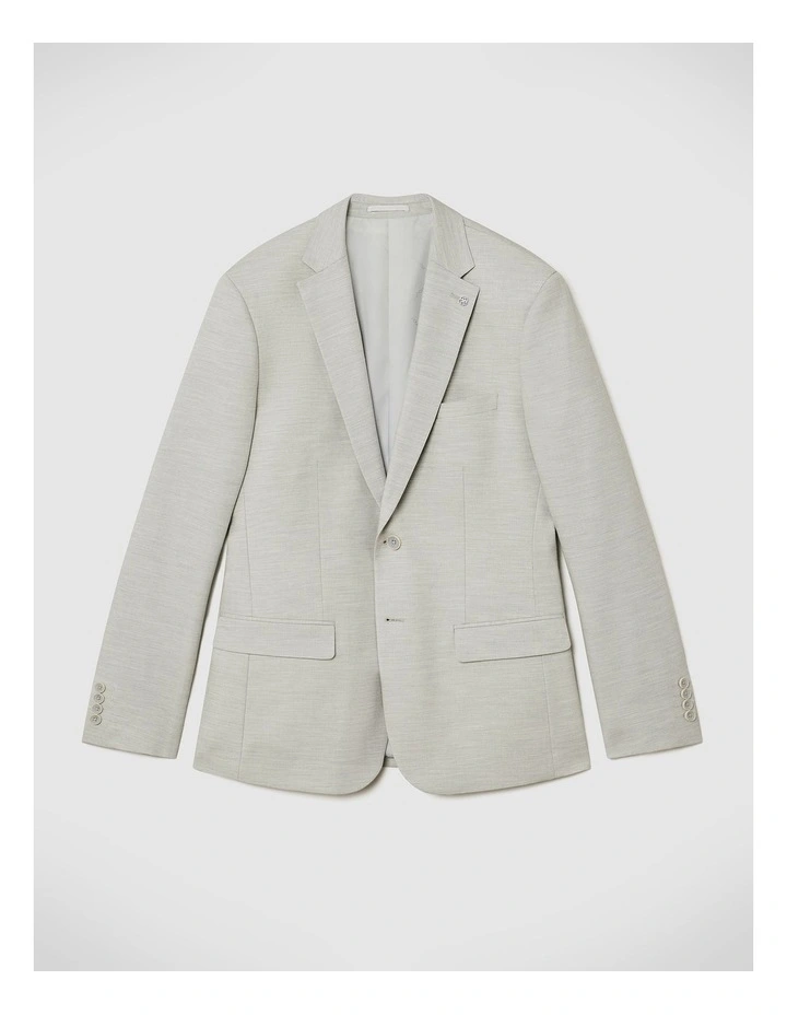 Textured Tailored Jacket in Light Grey image 2