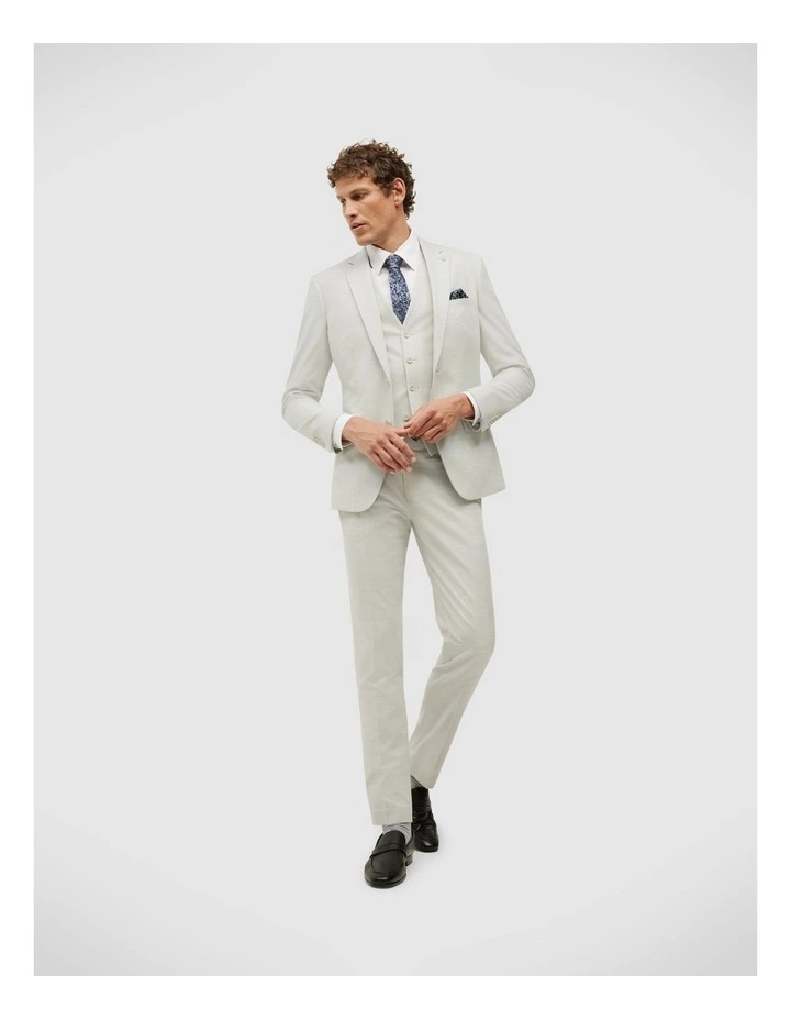 Textured Tailored Jacket in Light Grey image 3
