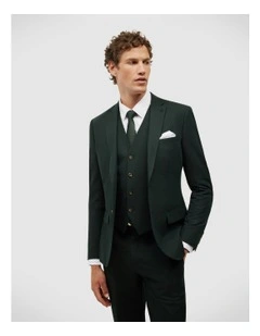 Textured Tailored Jacket in Dark Khaki