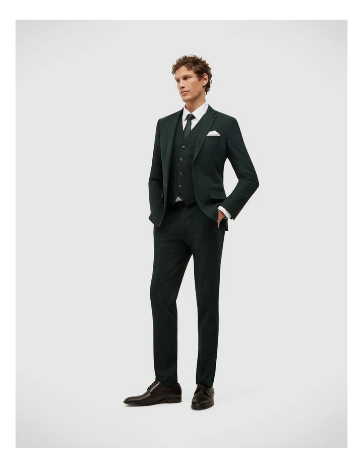 Textured Tailored Jacket in Dark Khaki image 3