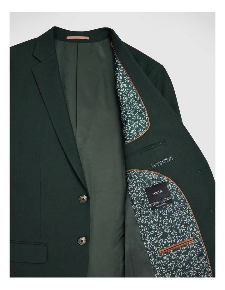 Textured Tailored Jacket in Dark Khaki image 7