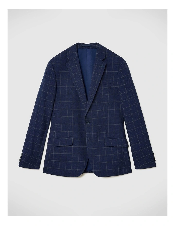 Sebastian Windowpane Check Tailored Jacket in Navy Windowpane image 2