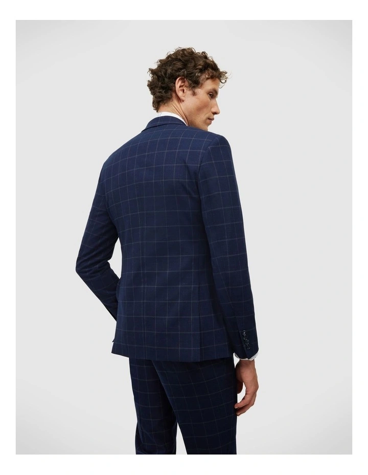 Sebastian Windowpane Check Tailored Jacket in Navy Windowpane image 5