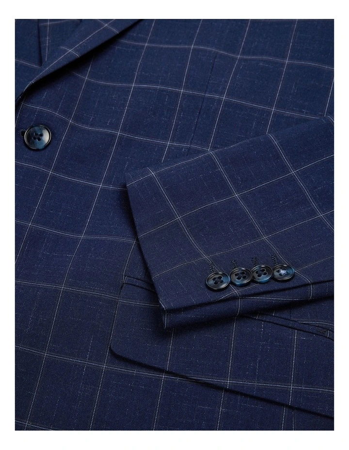Sebastian Windowpane Check Tailored Jacket in Navy Windowpane image 6