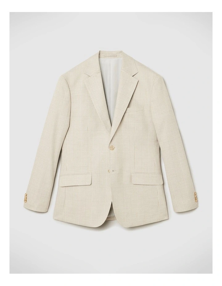 Cooper Prince Of Wales Check Blazer in Natural Check image 2
