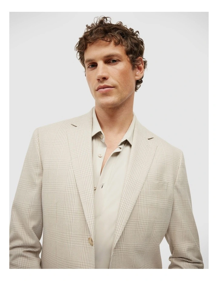 Cooper Prince Of Wales Check Blazer in Natural Check image 4