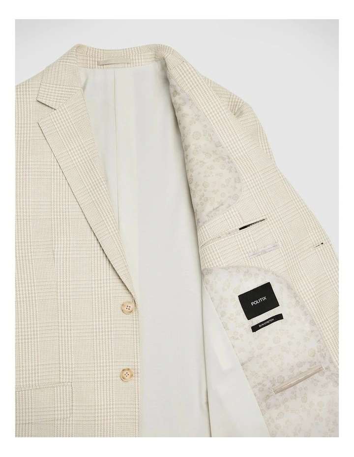 Cooper Prince Of Wales Check Blazer in Natural Check image 7