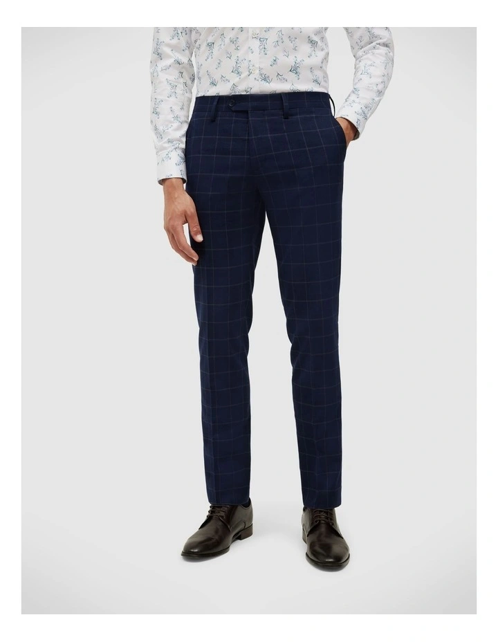 Sebastian Windowpane Check Tailored Pant in Navy Windowpane image 3