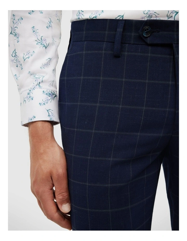 Sebastian Windowpane Check Tailored Pant in Navy Windowpane image 4