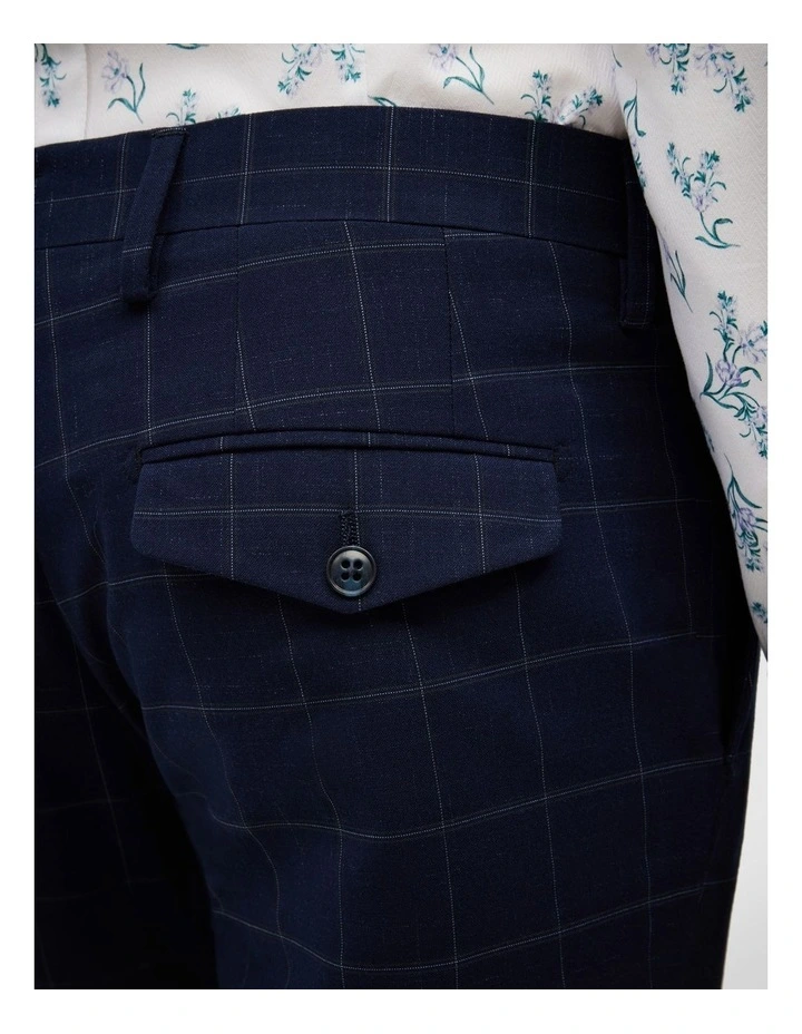 Sebastian Windowpane Check Tailored Pant in Navy Windowpane image 6