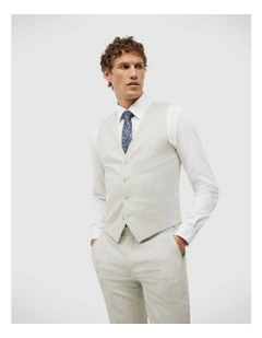 Textured Tailored Vest in Light Grey