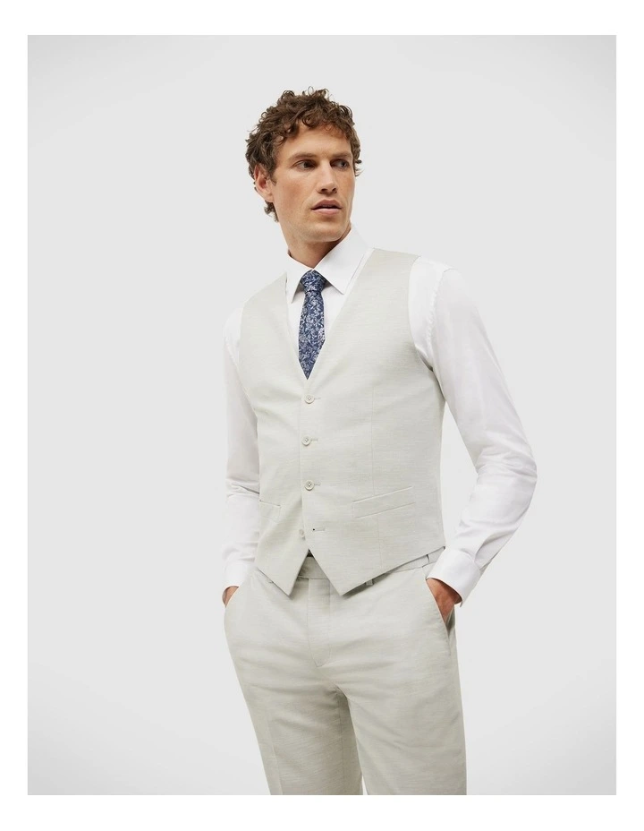 Textured Tailored Vest in Light Grey image 1