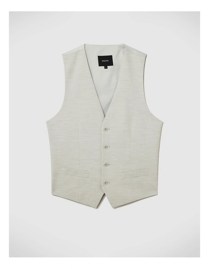 Textured Tailored Vest in Light Grey image 2
