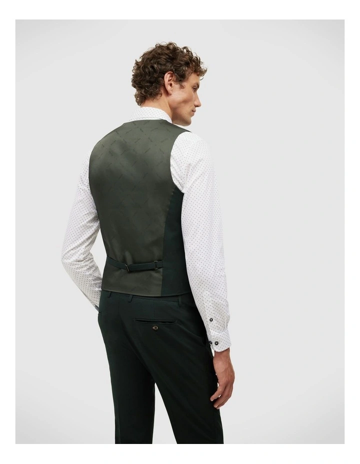 Textured Tailored Vest in Dark Khaki image 3