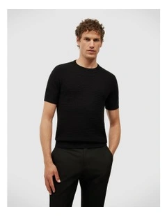 Frank Textured Short Sleeve Knit in Black