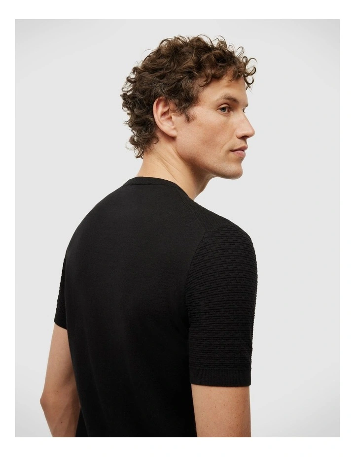 Frank Textured Short Sleeve Knit in Black image 6