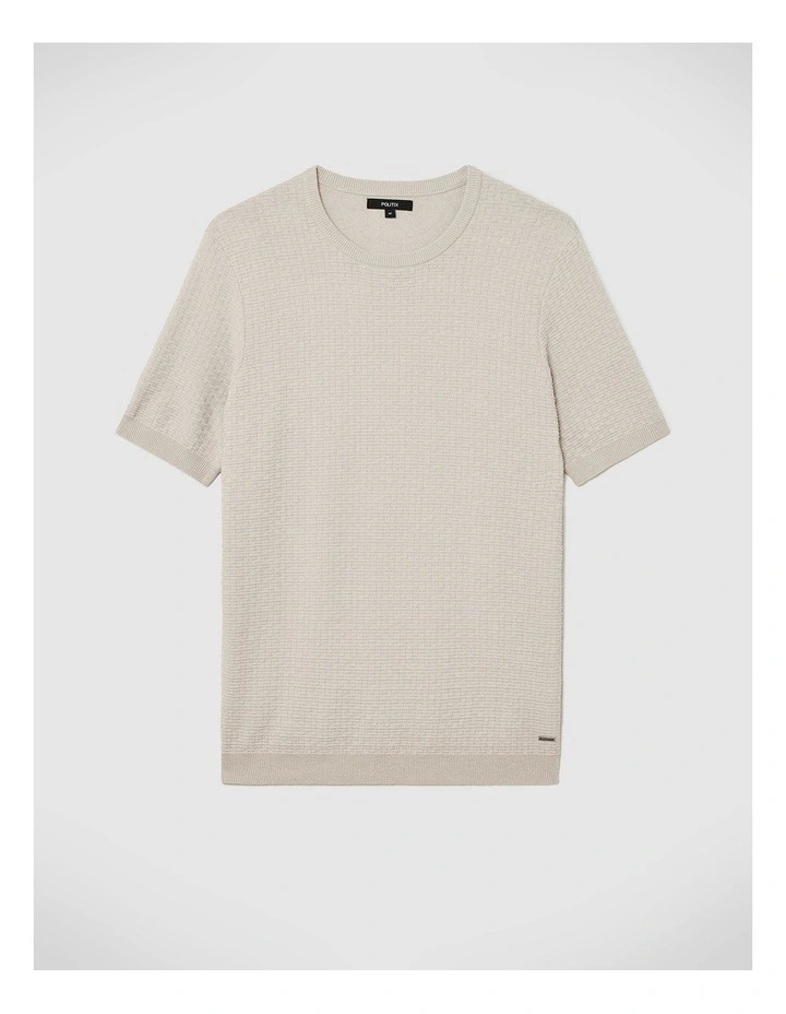 Frank Textured Short Sleeve Knit in Bone image 2