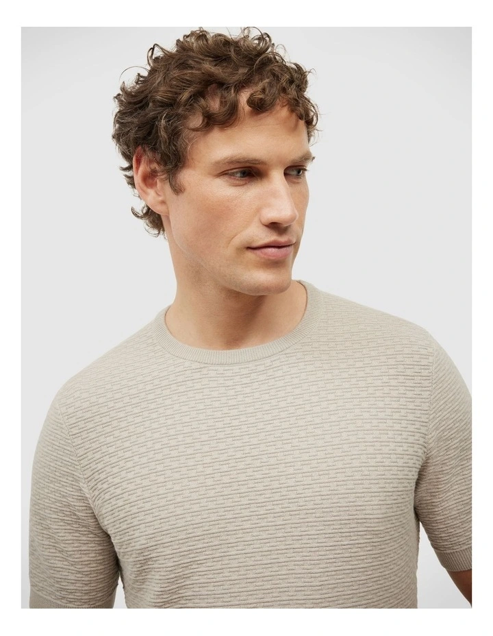 Frank Textured Short Sleeve Knit in Bone image 4