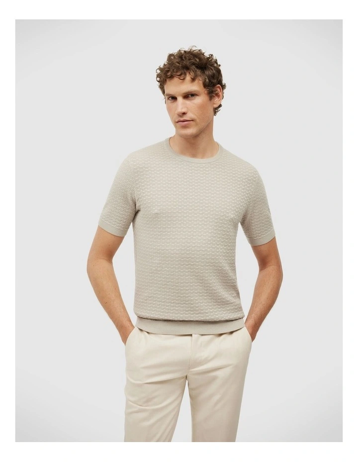 Frank Textured Short Sleeve Knit in Bone image 5