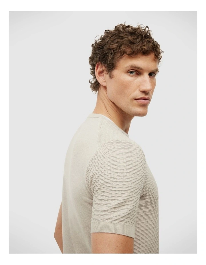 Frank Textured Short Sleeve Knit in Bone image 6