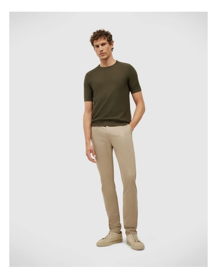 Frank Textured Short Sleeve Knit in Dark Khaki image 4