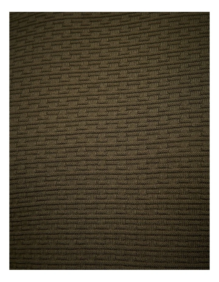 Frank Textured Short Sleeve Knit in Dark Khaki image 7