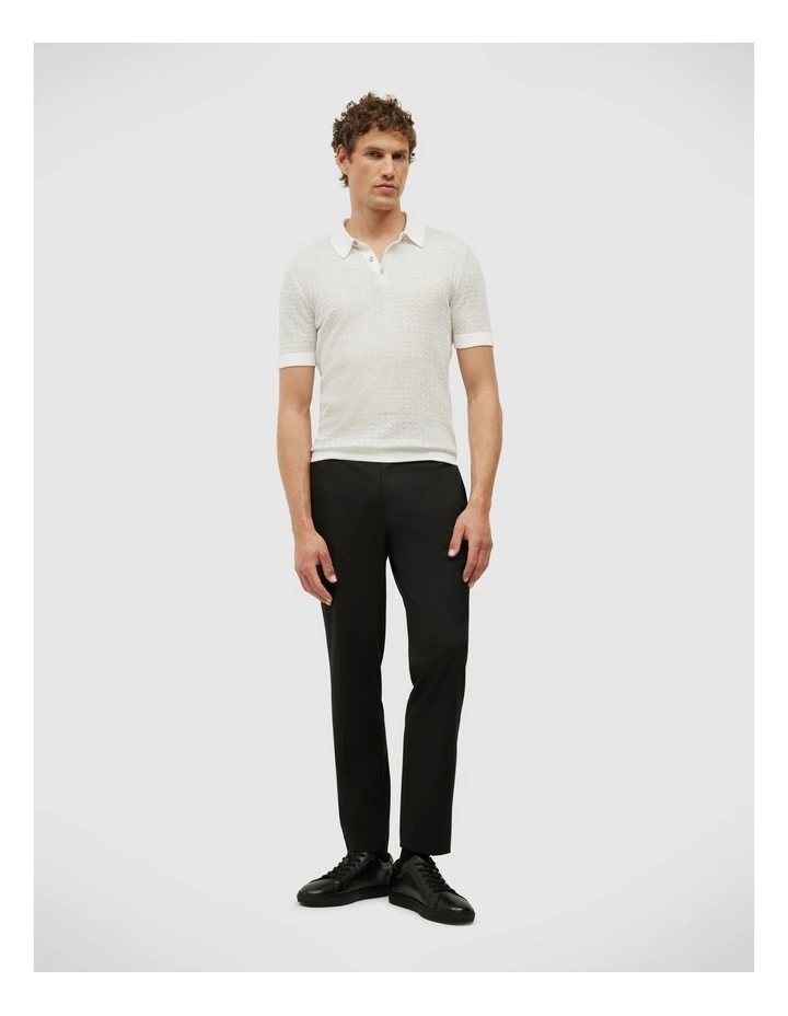 Orlando Two-tone Short Sleeve Polo Knit in Grey Marle image 1