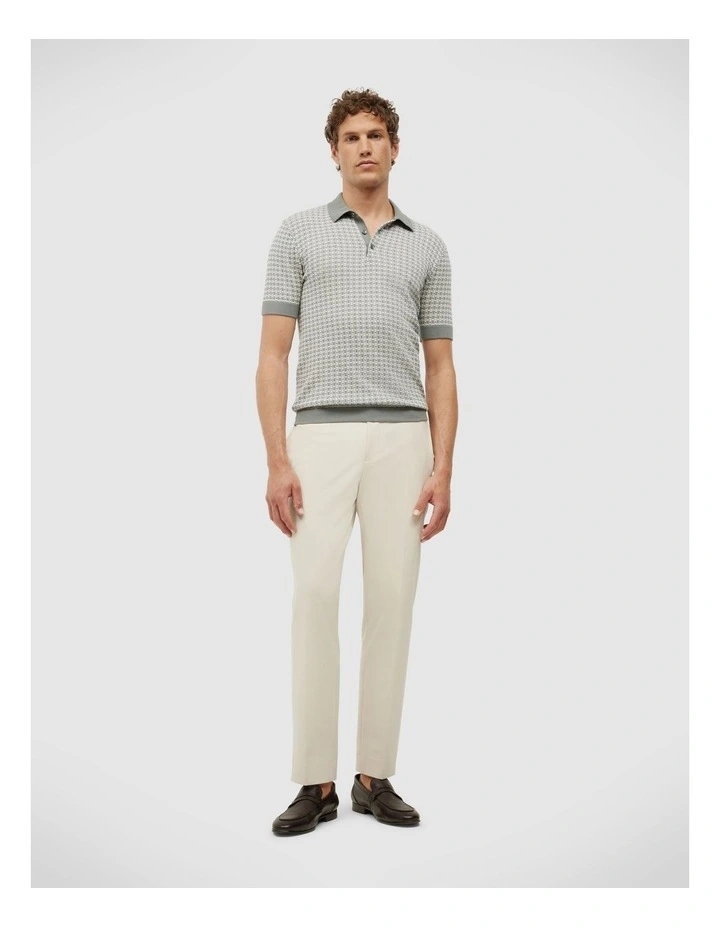 Orlando Two-Tone Short Sleeve Polo Knit in Sage image 3