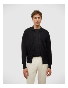 Blake Button Down Long Sleeve Knit in Black