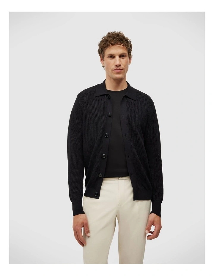 Blake Button Down Long Sleeve Knit in Black image 1
