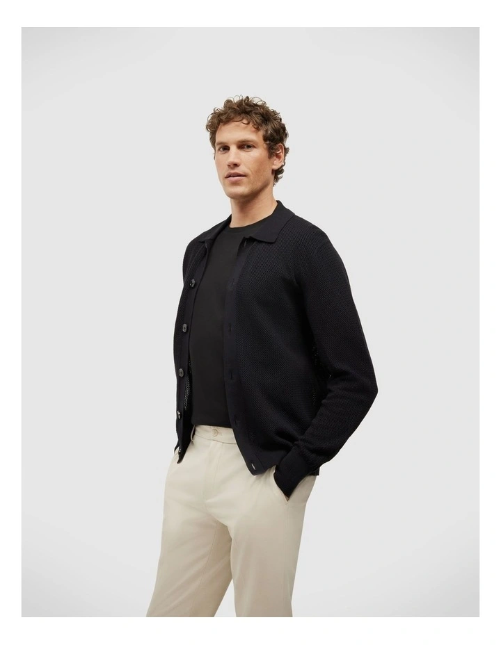 Blake Button Down Long Sleeve Knit in Black image 5