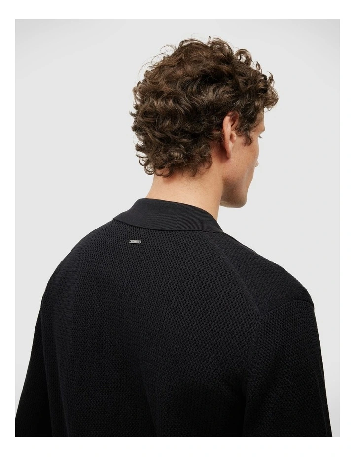 Blake Button Down Long Sleeve Knit in Black image 6