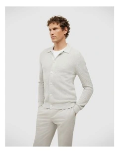 Blake Button Down Long Sleeve Knit in Grey Marle