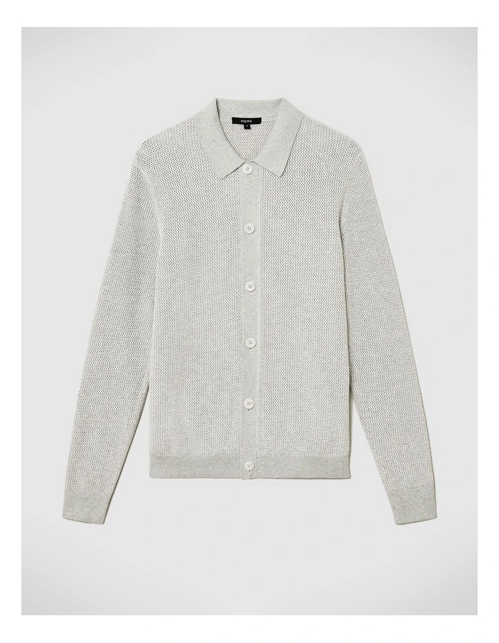 Blake Button Down Long Sleeve Knit in Grey Marle image 2