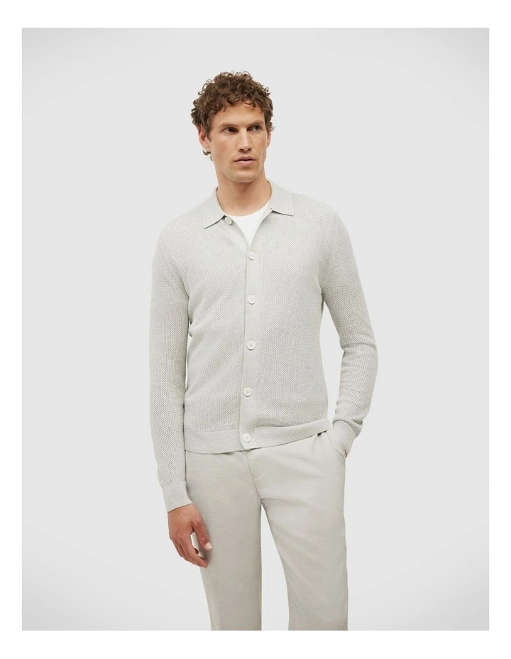 Blake Button Down Long Sleeve Knit in Grey Marle image 5