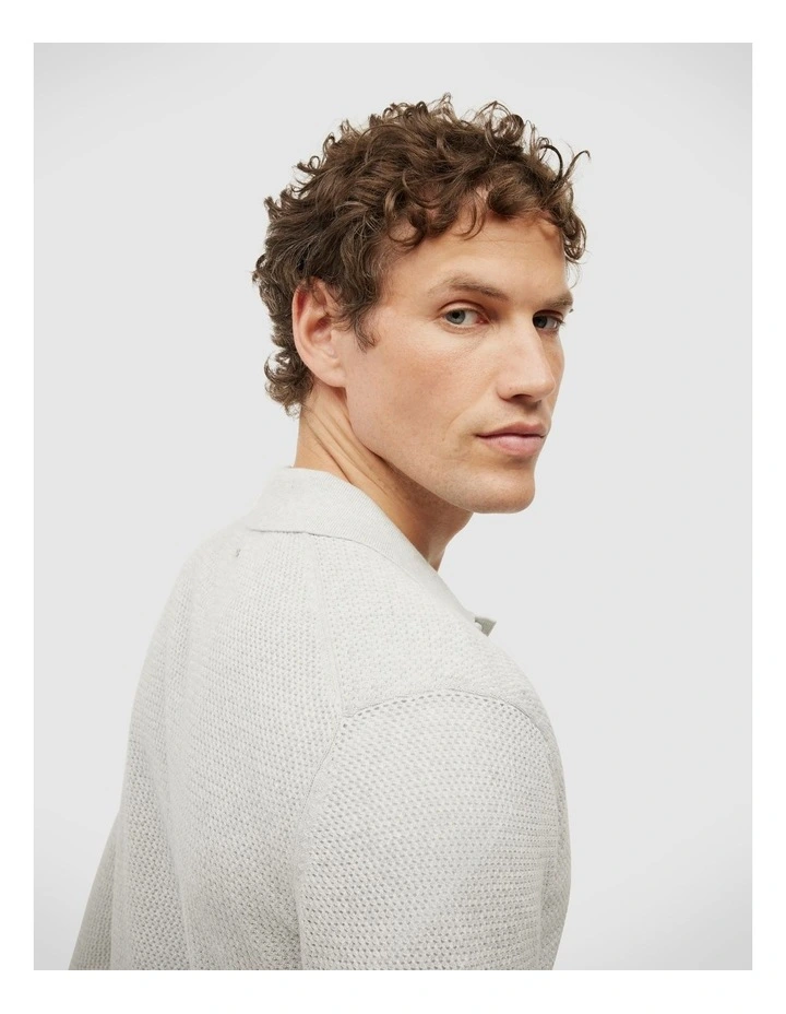 Blake Button Down Long Sleeve Knit in Grey Marle image 6
