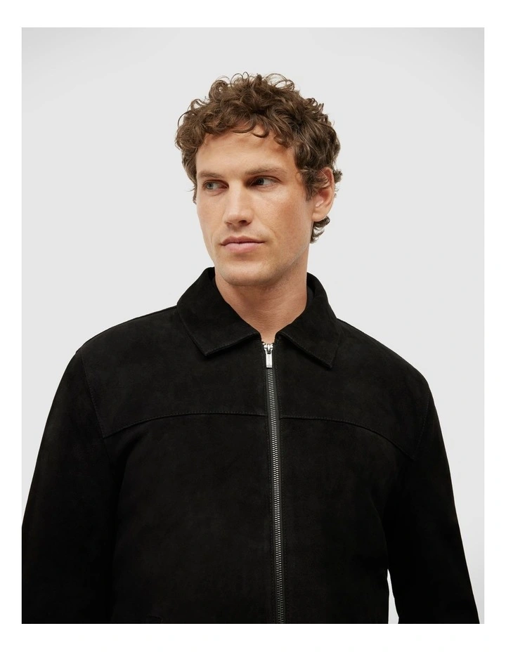 Owen Premium Suede Leather Jacket in Black image 4