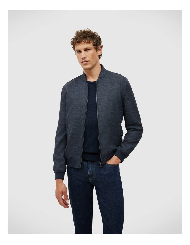 Two-tone Twill Bomber in Navy image 1
