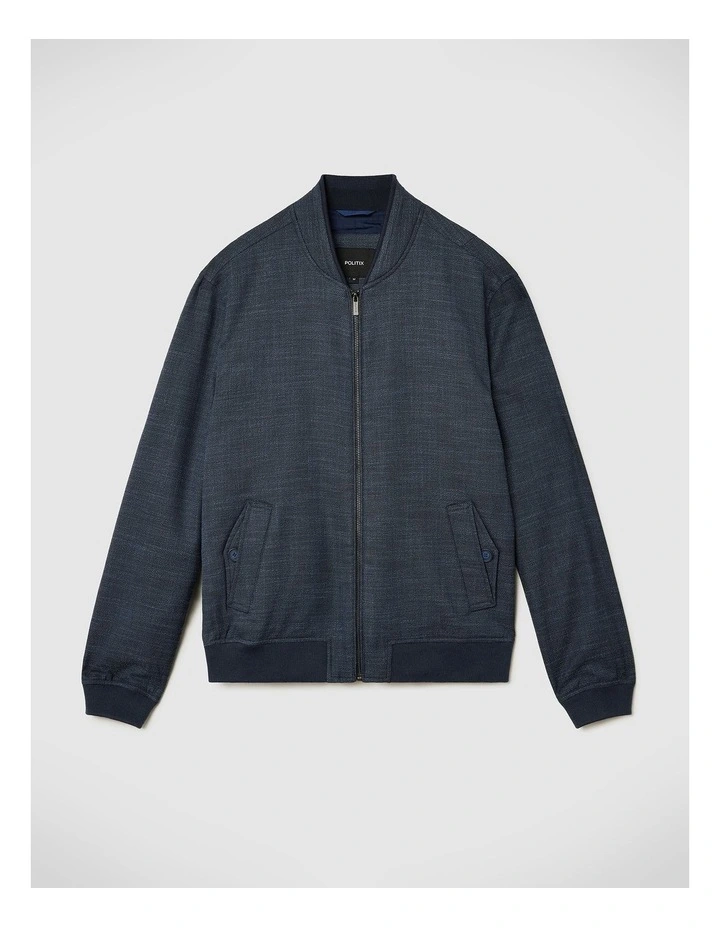 Two-tone Twill Bomber in Navy image 2