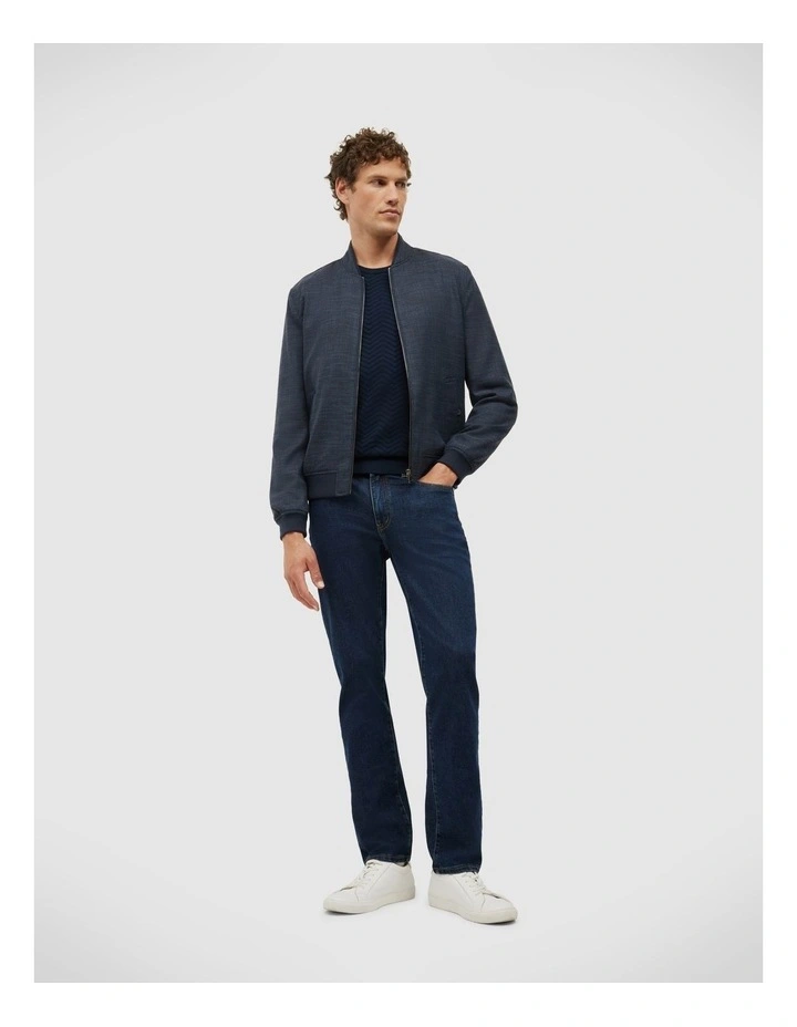Two-tone Twill Bomber in Navy image 3