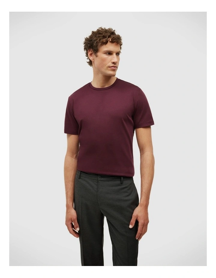 Slim Travel Tee in Burgundy image 1