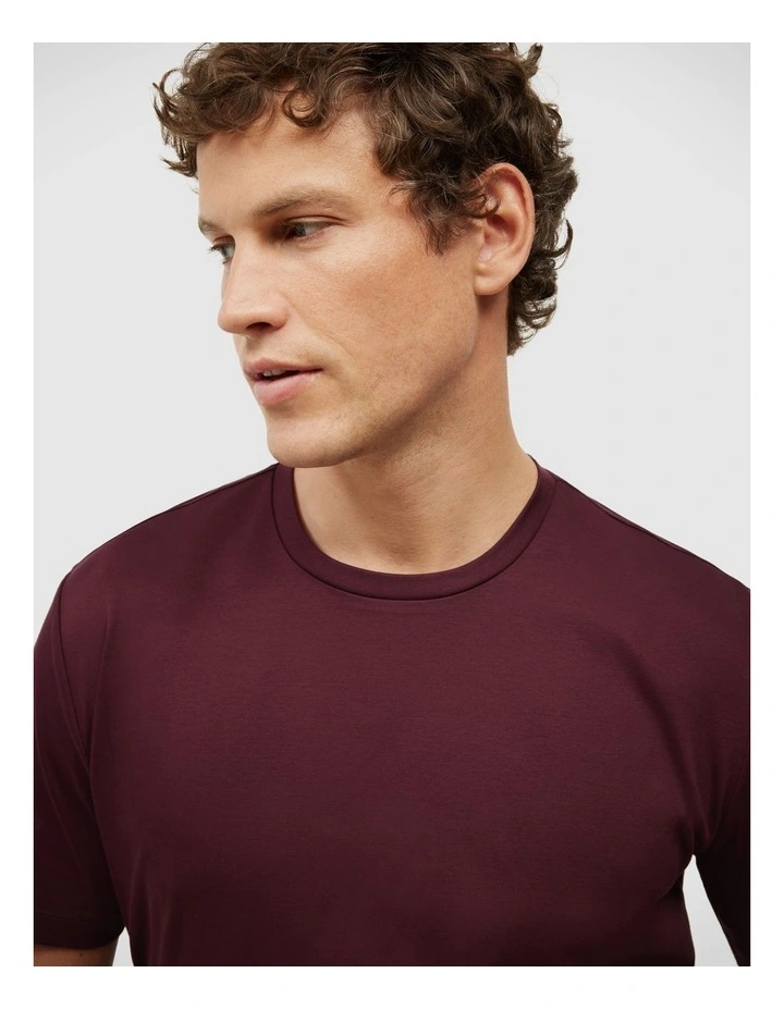 Slim Travel Tee in Burgundy image 3